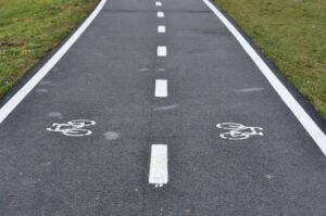 Bicycle road sign, bike lane